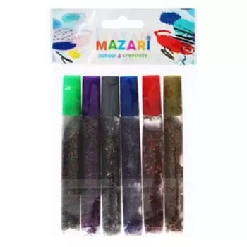 Гель с блёстками Mazari, 6 цветов по 15 мл