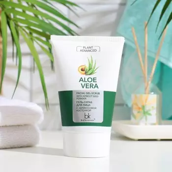 Гель-скраб Plant Advanced Aloe Vera для лица с абрикосовой косточкой, 120 г