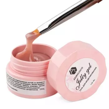 Гель-желе для моделирования ногтей Adricoco, камуфлирующий, №16 розовый беж, 10 мл