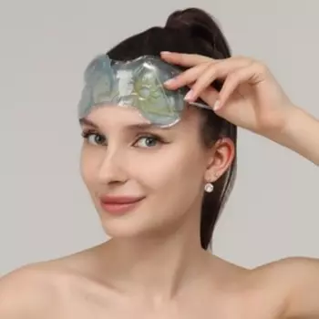 Маска для лица гидрогелевая «День», охлаждающая/согревающая, 18,5 7,5 0,4 см, цвет голубой