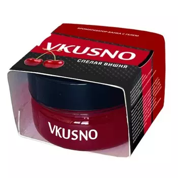 Ароматизатор в машину Freshco Vkusno «Спелая вишня», банка с гелевыми шариками