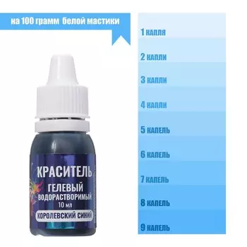 Гелевый краситель КондиМир "Королевский синий", водорастворимый, 10 мл