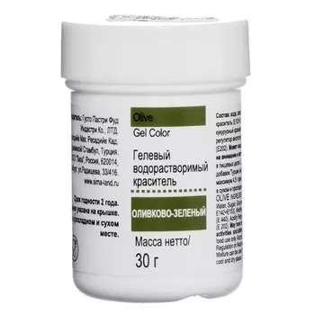 Гелевый водорастворимый краситель "Dr.Gusto", цвет оливково зеленый, 30 мл