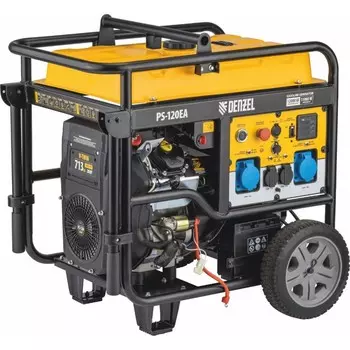 Генератор бензиновый Denzel PS-120EA, 12 кВт, 230 В, 40 л, 4.5 л/ч, 20 л.с, эл. старт