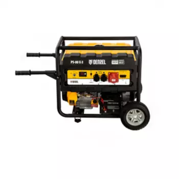 Генератор бензиновый Denzel PS 80 E-3 946954, 4Т, 6000 Вт, 230/400 В, 25 л, АКК/электростарт