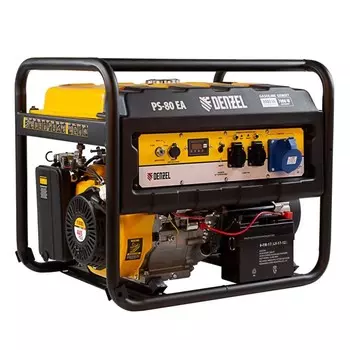 Генератор бензиновый Denzel PS 80 EA 946924, 4Т, 8000 Вт, 230 В, 25 л, коннектор автоматики