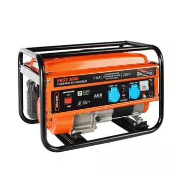 Генератор бензиновый PATRIOT MaxPowerSRGE3800, 3 кВт, 4Т, 2х220/12 В, ручной стартер