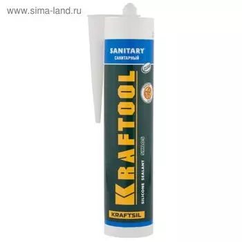 Герметик KRAFTOOL, силиконовый, прозрачный, санитарный, для повышенной влажности, 300мл