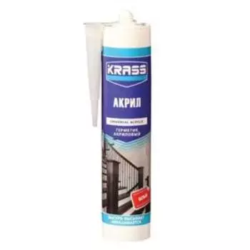 Герметик KRASS, акриловый, белый, 300 мл