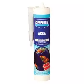 Герметик KRASS Aqua, силиконовый, для аквариума, прозрачный, 300 мл