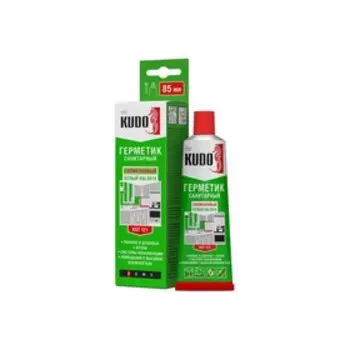 Герметик KUDO KST-121, силиконовый, санитарный, прозрачный, 85 мл
