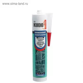 Герметик KUDO, силиконовый, универсальный, прозрачный, 280 мл