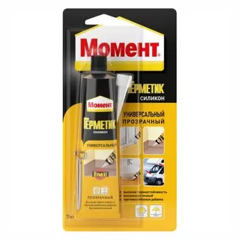 Герметик Момент, силиконовый, универсальный, прозрачный, 70 мл