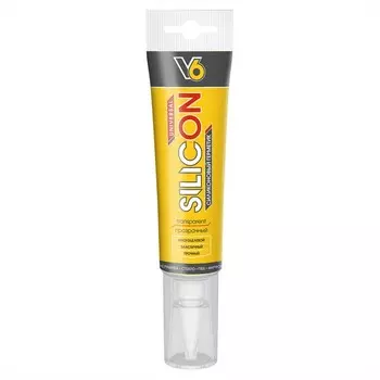 Герметик V6, силиконовый, универсальный, прозрачный, 80 мл