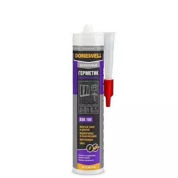 Герметики KUDO DoneWell DSK100, силиконовый, универсальный, прозрачный, 260 мл