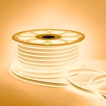 Гибкий неон Apeyron 8 16 мм, IP65, 50 м, SMD2835, 120 LED/м, 10 Вт/м, 220 В, свечение тёплое белое