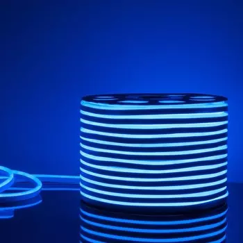 Гибкий неон Elektrostandard, IP67, 2835, 120 LED/м, 220В, односторонний, свечение синее
