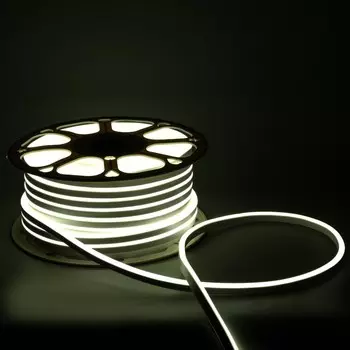 Гибкий неон Uniel 8 16 мм, IP67, 50 м, SMD2835, 120 LED/м, 10 Вт/м, 220 В, свечение холодное белое