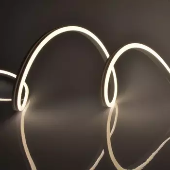 Гибкий неон Uniel 8 16 мм, IP67, 5 м, SMD2835, 120 LED/м, 10 Вт/м, 220 В, свечение тёплое белое