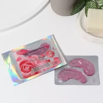 Патчи для области вокруг глаз Fresh Rose, 1 пара, гидрогелевые с экстрактом лепестков роз, BEAUTY FОХ