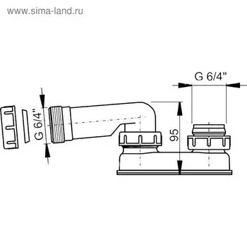 Гидрозатвор Alcaplast A53, 6/4"