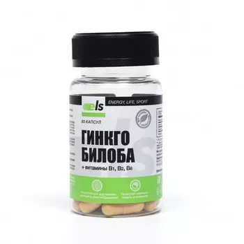 Гинкго Билоба Ангио + витамины В1, В2, В6, 60 капсул по 500 мг