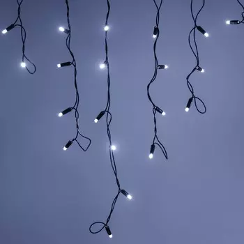 Гирлянда Arlight «Бахрома» 4 0.6 м, IP65, тёмная каучуковая нить, 128 LED, свечение белое, мерцание, 220 В