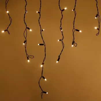 Гирлянда Arlight «Бахрома» 4 0.6 м, IP65, тёмная каучуковая нить, 128 LED, свечение тёплое белое, мерцание белым, 220 В