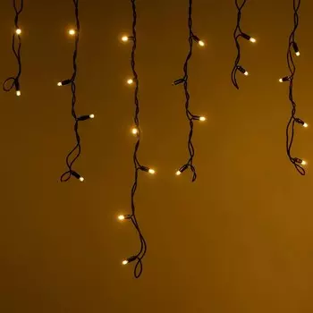 Гирлянда Arlight «Бахрома» 4 0.6 м, IP65, тёмная каучуковая нить, 128 LED, свечение тёплое белое, мерцание, 220 В