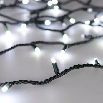 Гирлянда Arlight «Нить» с матовыми линзами, 10 м, IP65, тёмная каучуковая нить, 100 LED, свечение белое, 220 В