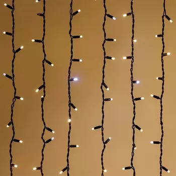 Гирлянда Arlight «Занавес» 2 3 м, IP65, тёмная каучуковая нить, 760 LED, свечение тёплое белое, мерцание белым, 220 В