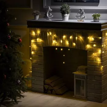 Гирлянда «Бахрома» 3 0.5 м, IP20, тёмная нить, 80 LED, свечение тёплое белое, 8 режимов, 220 В