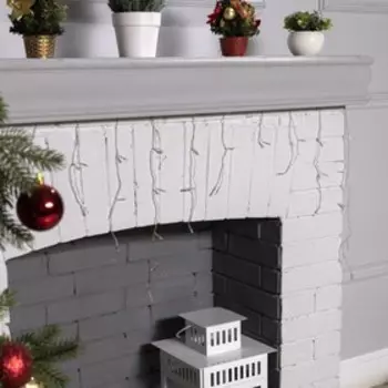 Гирлянда «Бахрома» 3 0.5 м, IP20, прозрачная нить, 80 LED, свечение синее, 8 режимов, 220 В