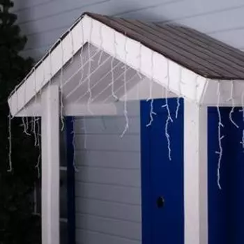 Гирлянда «Бахрома» 3 0.6 м, IP44, УМС, белая нить, 160 LED, свечение мульти, 220 В