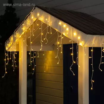 Гирлянда «Бахрома» 3 0.6 м, IP44, УМС, белая нить, 160 LED, свечение тёплое белое, 220 В