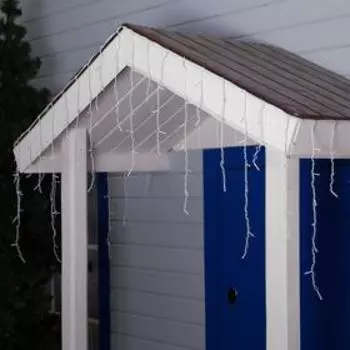 Гирлянда «Бахрома» 3 0.6 м, IP44, УМС, белая нить, 160 LED, свечение зелёное, 220 В