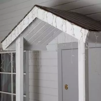 Гирлянда «Бахрома» 3 0.6 м, IP44, УМС, прозрачная нить, 160 LED, свечение красное, мерцание белым, 220 В