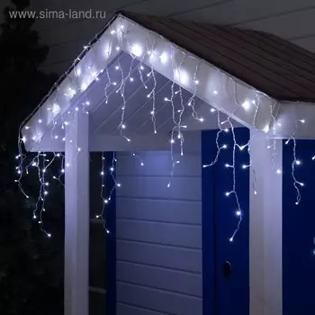 Гирлянда «Бахрома» 3 0.6 м, IP44, УМС, прозрачная нить, 160 SMD-LED, свечение белое, 220 В