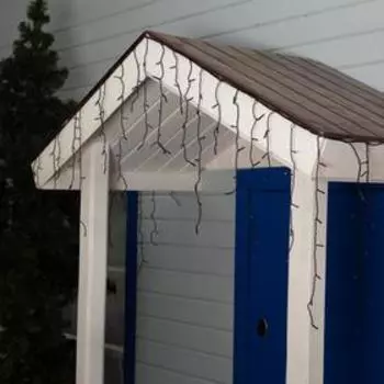 Гирлянда «Бахрома» 3 0.6 м, IP44, УМС, тёмная нить, 160 LED, свечение белое, 220 В