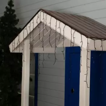 Гирлянда «Бахрома» 3 0.6 м, IP44, УМС, тёмная нить, 160 LED, свечение жёлтое, мерцание белым, 220 В