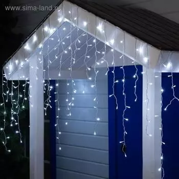 Гирлянда «Бахрома» 3 0.9 м, IP44, УМС, прозрачная нить, 232 LED, свечение белое, 220 В
