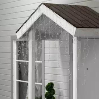 Гирлянда «Бахрома» 3 0.9 м, IP44, УМС, прозрачная нить, 232 LED, свечение синее, 220 В