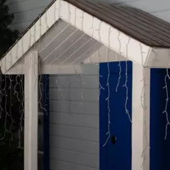 Гирлянда «Бахрома» 3 × 0.9 м, IP44, УМС, прозрачная нить, 232 LED, свечение зелёное, 220 В