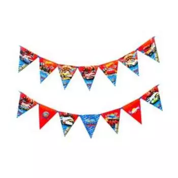 Гирлянда бумажная Hot Wheels, персонажи, флажки