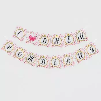 Гирлянда бумажная «С днём рождения», маленькая мисс