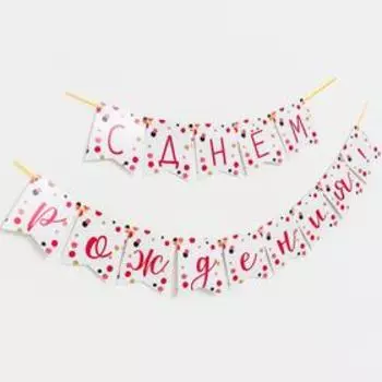 Гирлянда бумажная «С днём рождения тебя!»