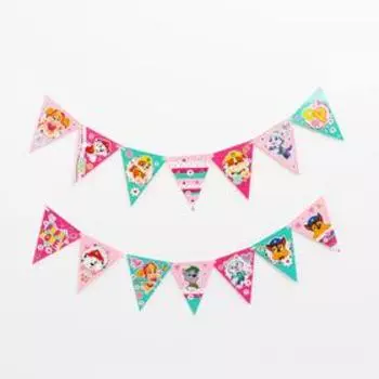 Гирлянда бумажная «Щенячий патруль», флажки