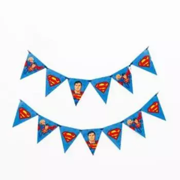 Гирлянда бумажная Superman, флажки