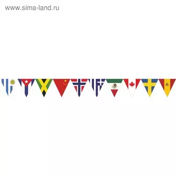 Гирлянда "Флаги стран Канада,Куба..." №2, 1х15х152 см