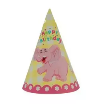 Гирлянда из колпаков «С днём рождения», розовый слоник, 200 см